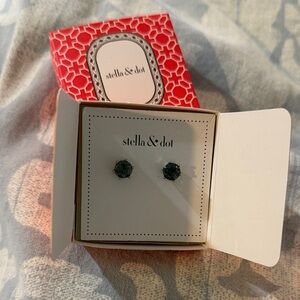 Stella & Dot Smokey Gray Stud Earrings